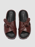 PELAGIE 023 - Burgundy Leather Slide Sandals - thumb image 2,side view