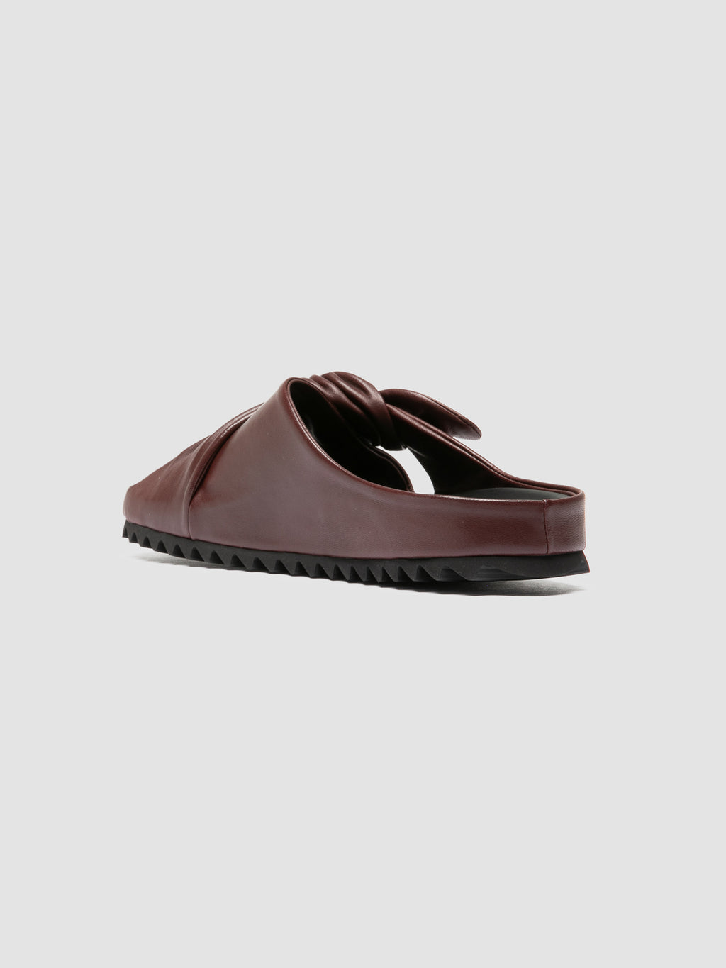 PELAGIE 023 - Burgundy Leather Slide Sandals - image 4,side view