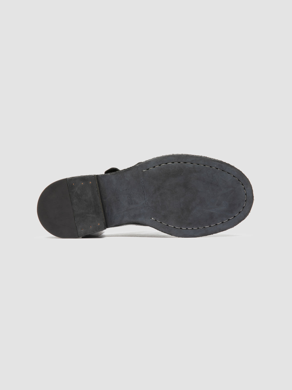 RUGGED 117 - Black Leather Mule Sandals - image 5,side view