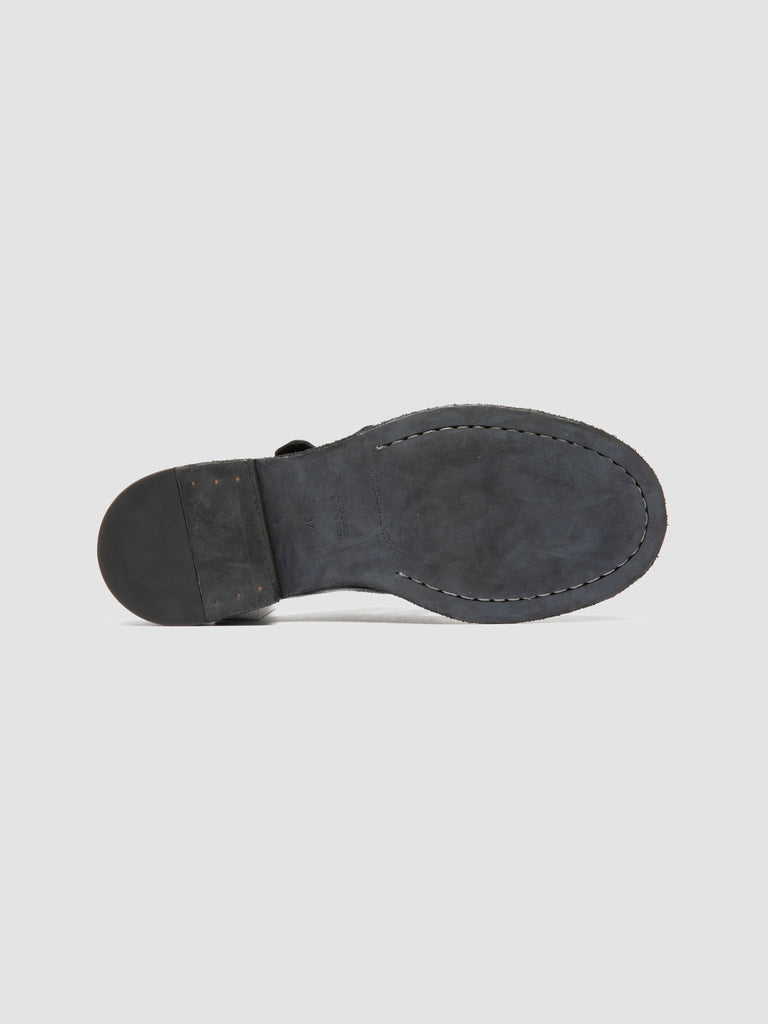 RUGGED 117 - Black Leather Mule Sandals