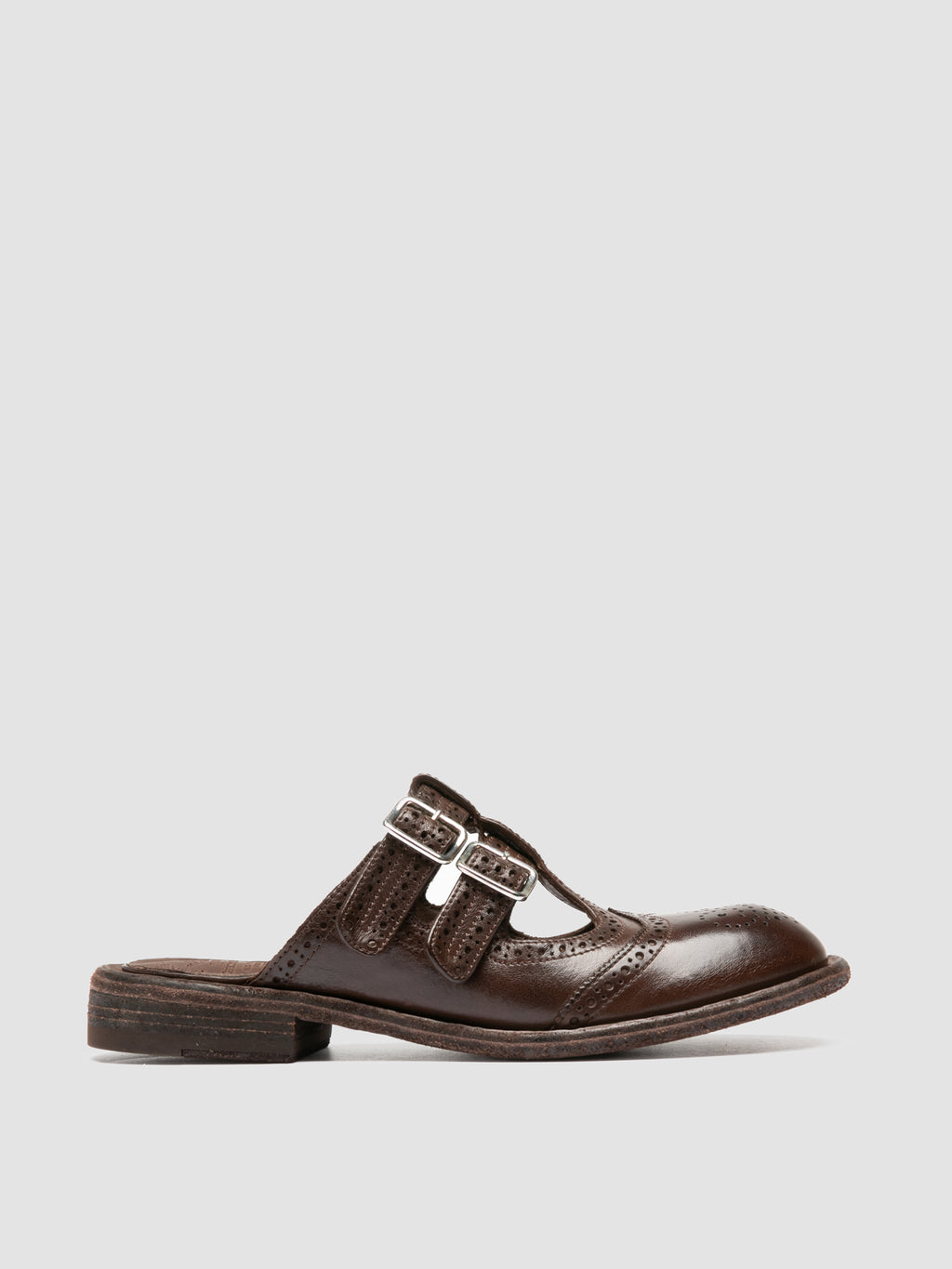 RUGGED 117 - Brown Leather Mule Sandals - image 1,side view
