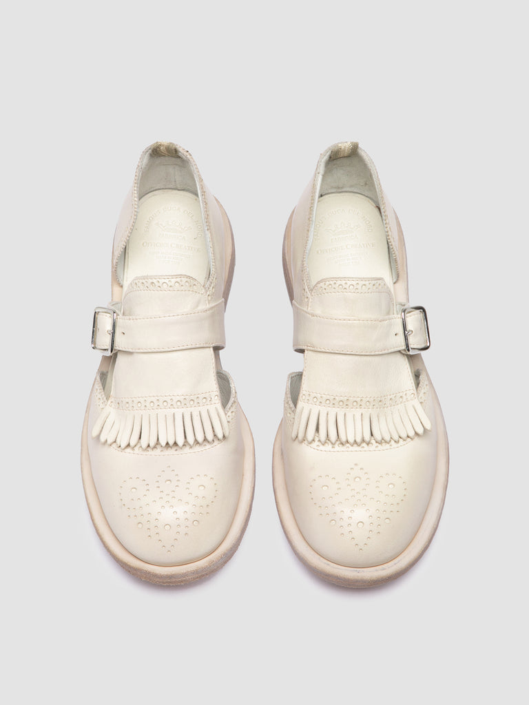 RUGGED 119 - White Leather Monk shoes