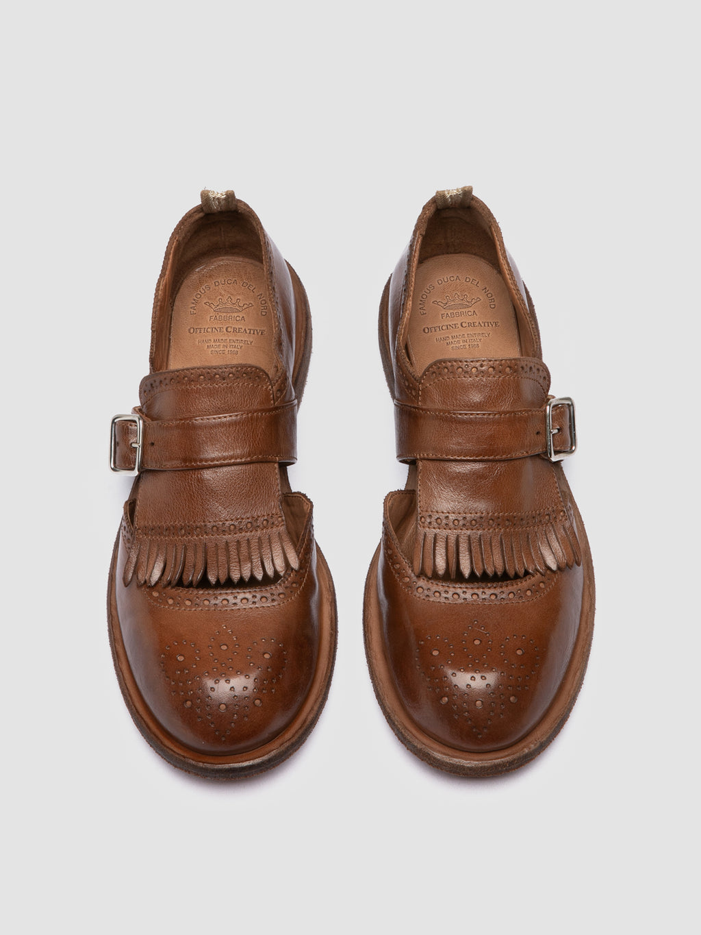RUGGED 119 - Light Brown Leather Monk shoes - image 2,side view
