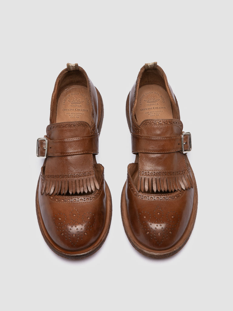 RUGGED 119 - Light Brown Leather Monk shoes