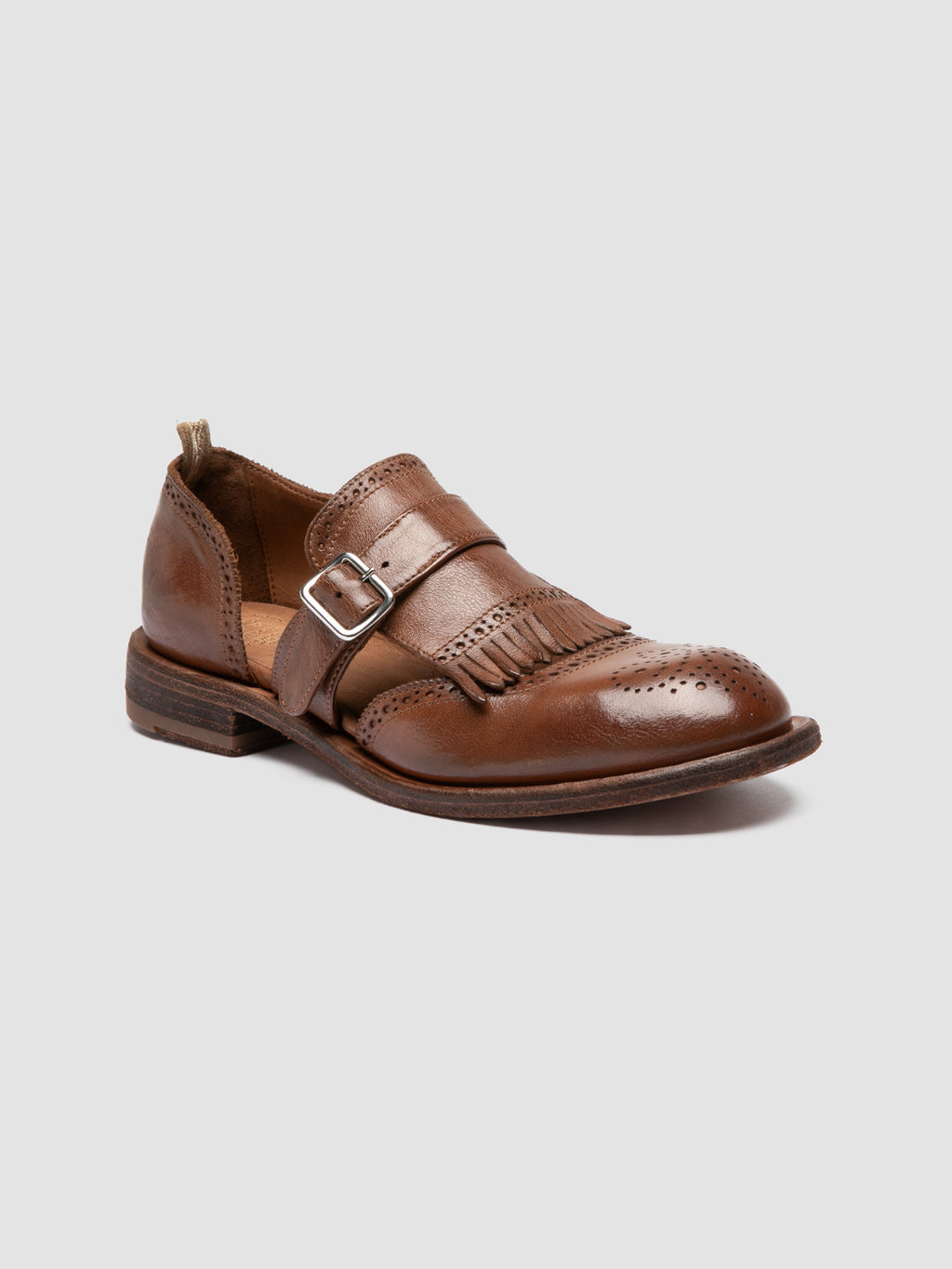 RUGGED 119 - Light Brown Leather Monk shoes - image 3,side view