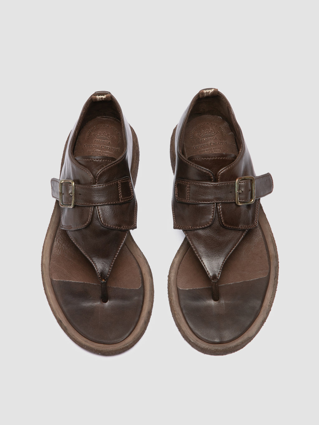 RUGGED 120 - Brown Leather Sandals - image 2,side view