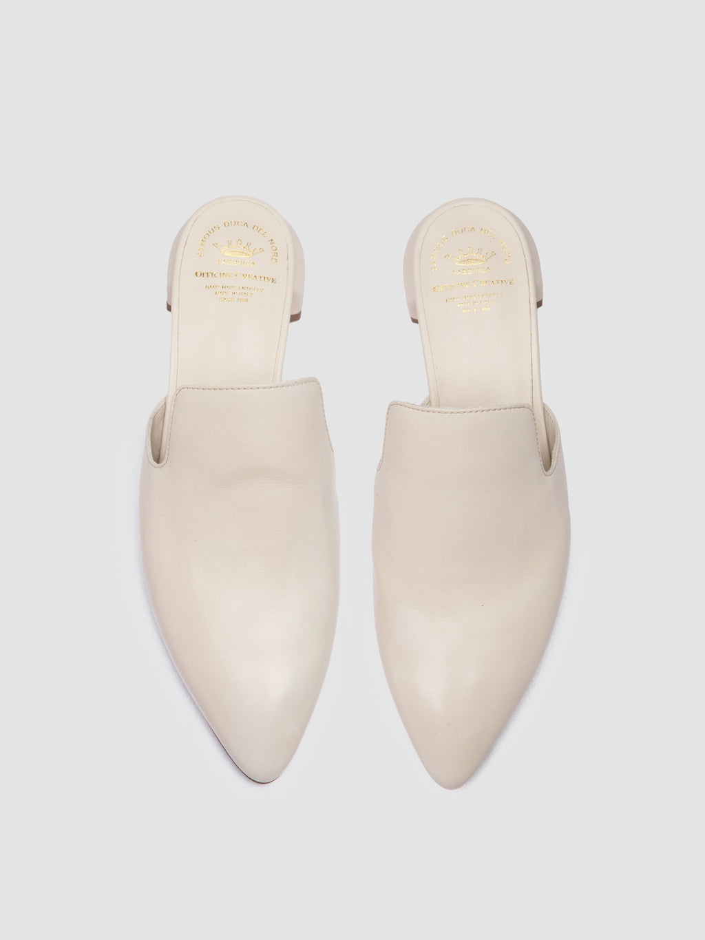 SAGE 106 - White Leather Mule Sandals - image 2,side view