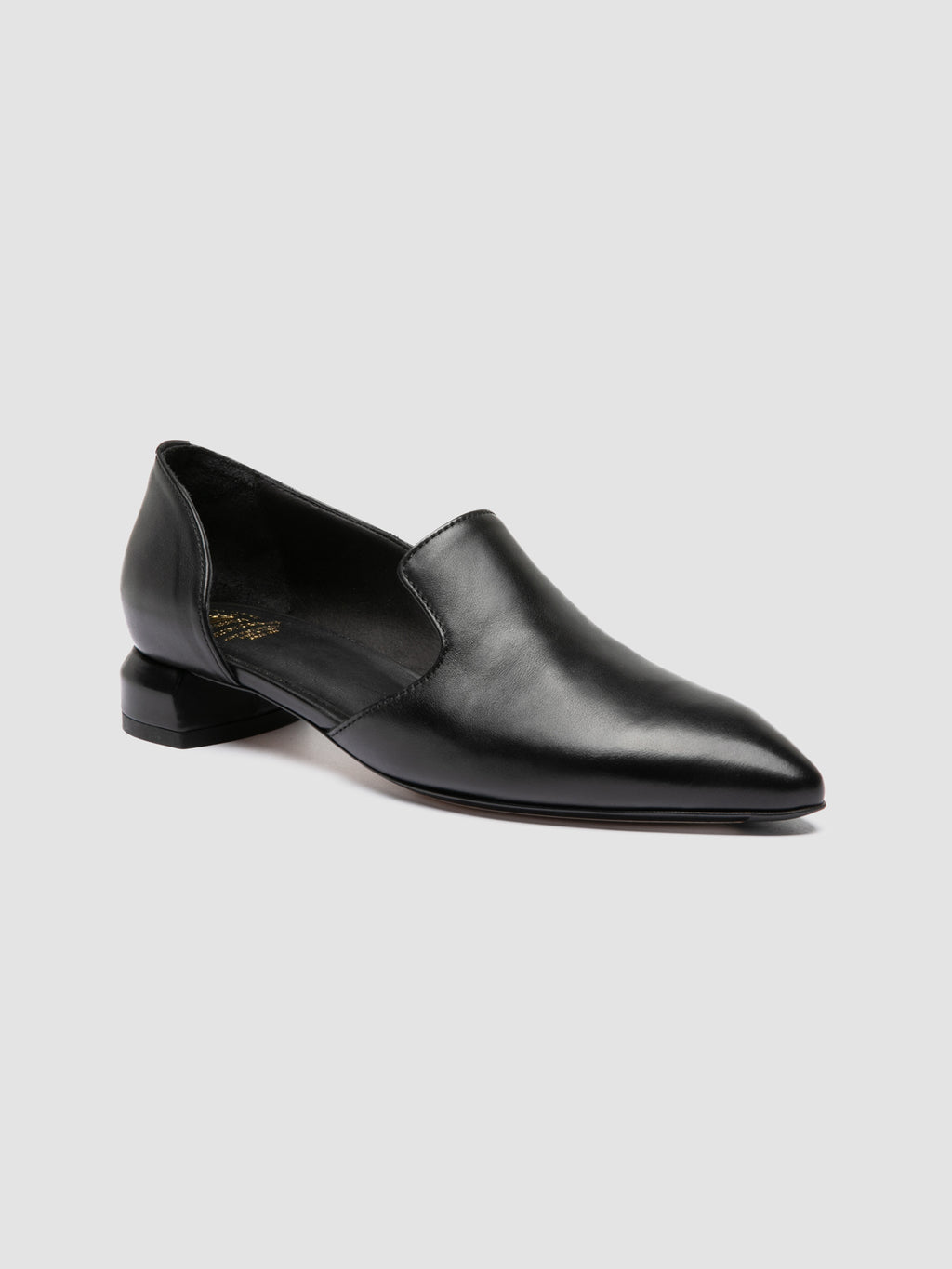 SAGE 115 - Black Leather Pump Shoes - image 3,side view
