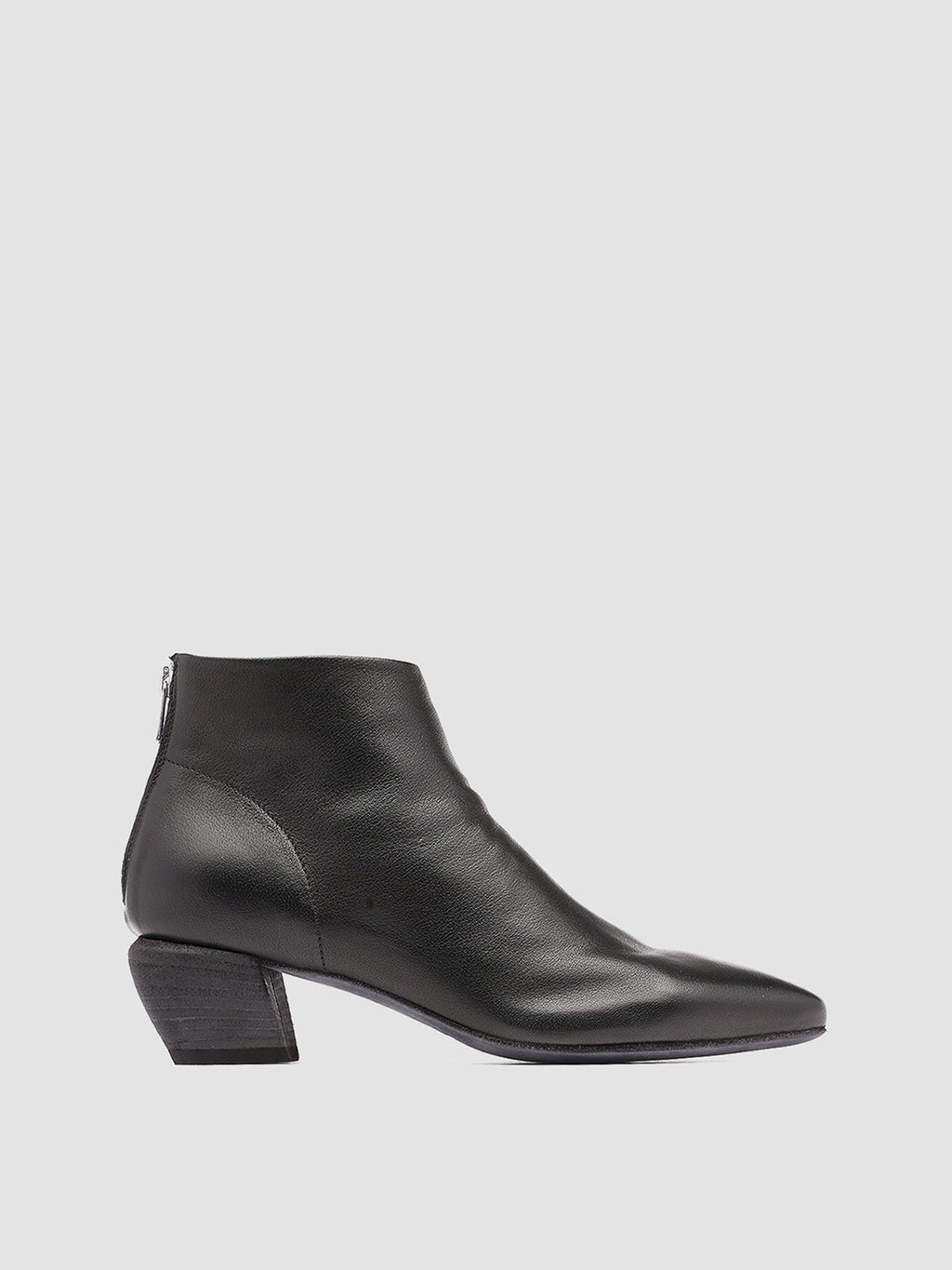 SALLY 001 - Black Leather Booties - image 1,side view