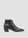 SALLY 001 - Black Leather Booties - thumb image 1,side view
