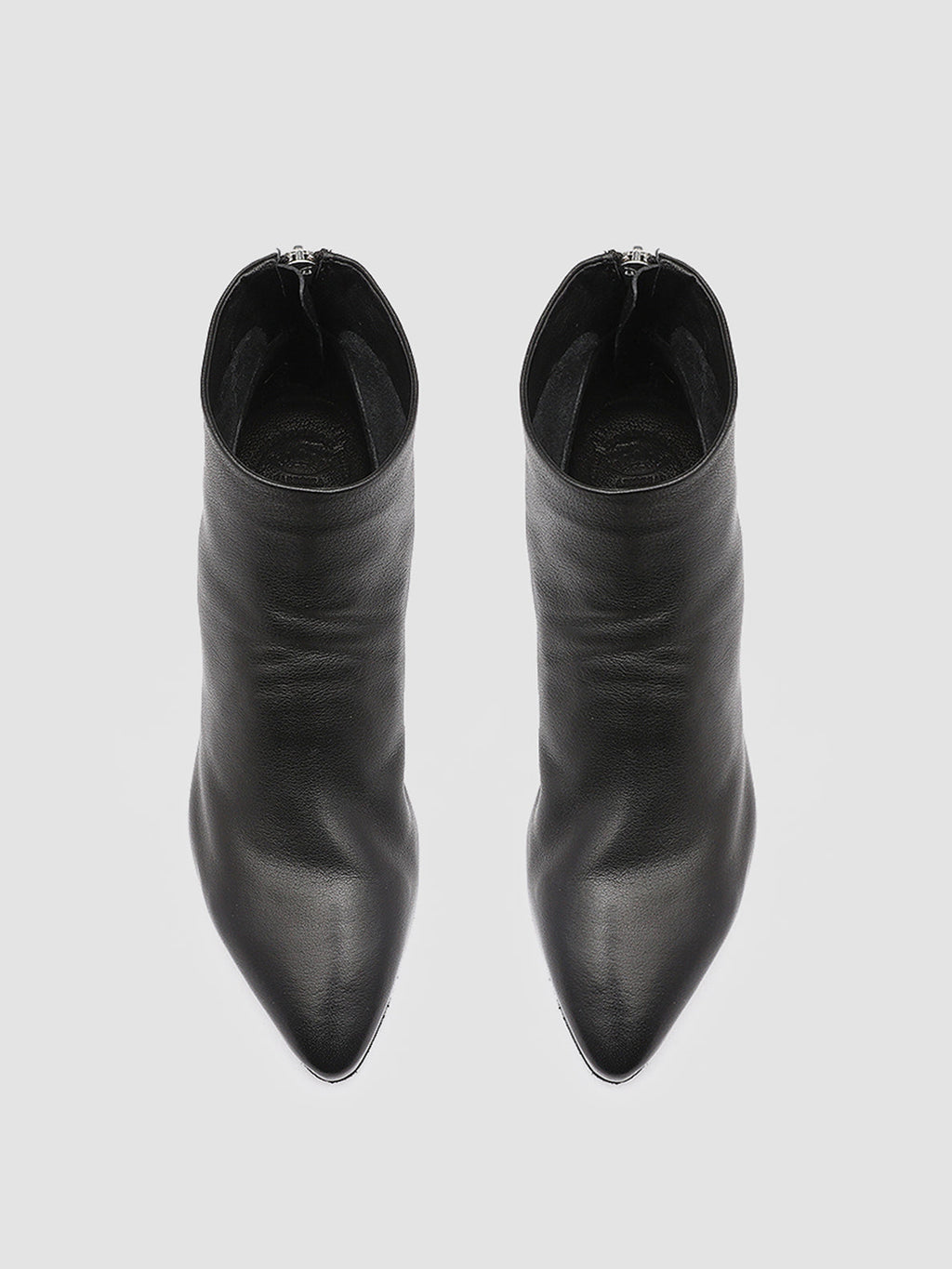 SALLY 001 - Black Leather Booties - image 2,side view