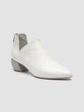 SALLY 037 - White Leather Zip Boots - thumb image 3,side view