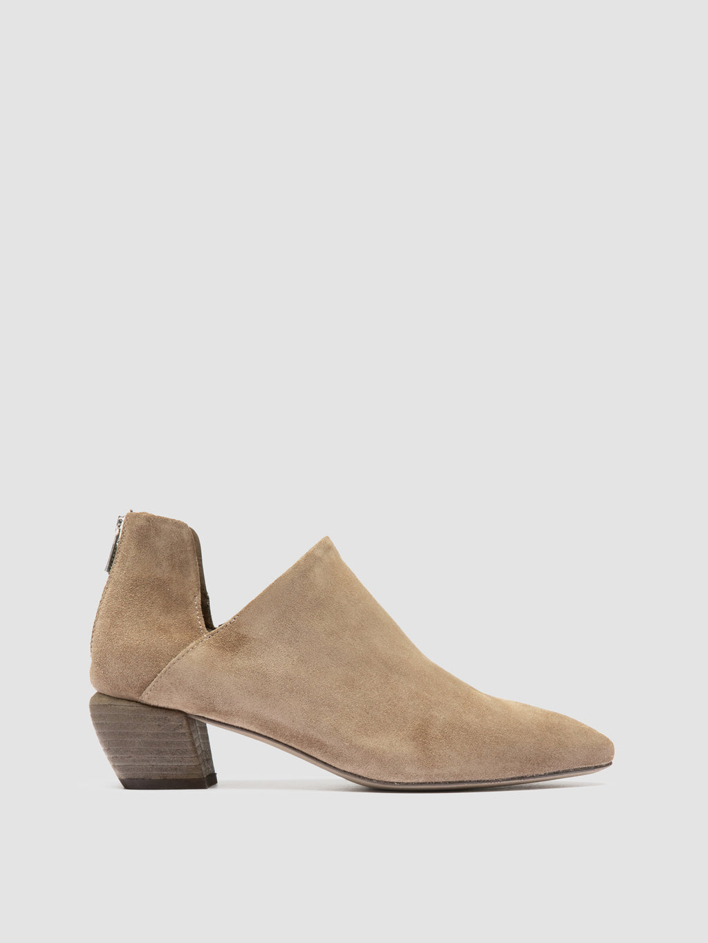 SALLY 037 - Taupe Suede Zip Boots - image 1,side view
