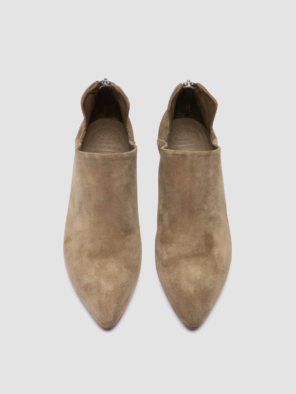 SALLY 037 - Taupe Suede Zip Boots - image 2,side view