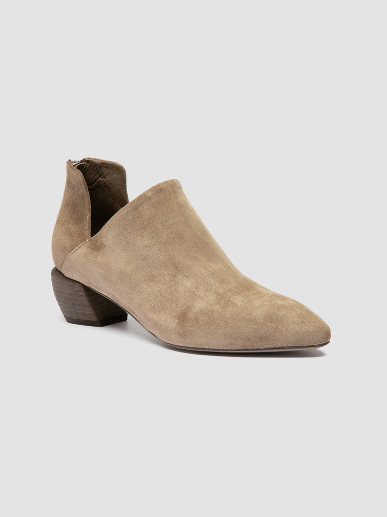 SALLY 037 - Taupe Suede Zip Boots