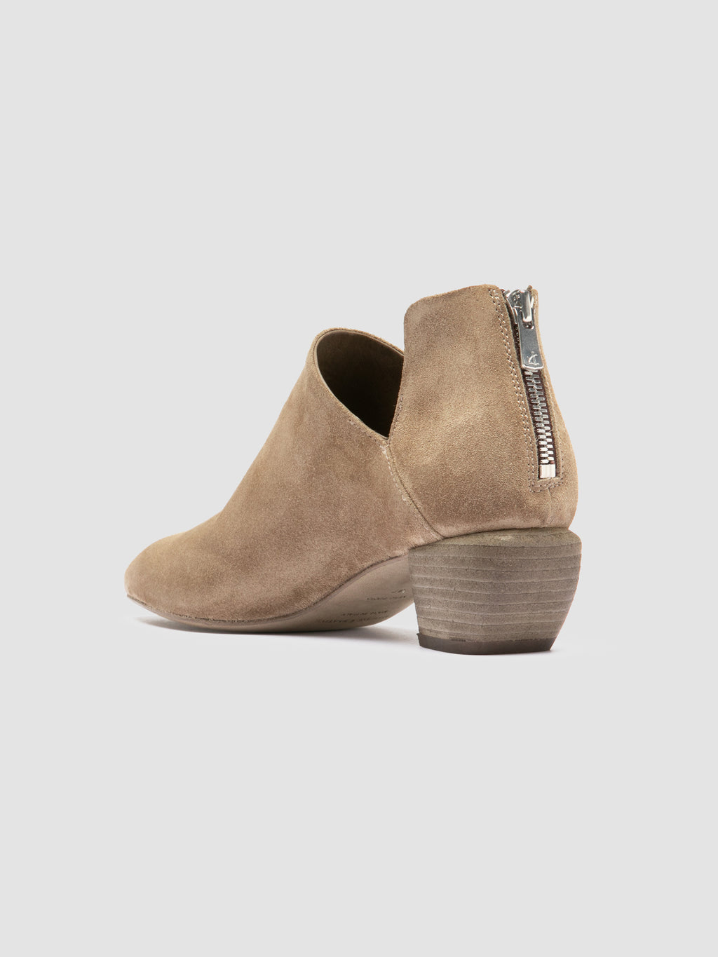 SALLY 037 - Taupe Suede Zip Boots - image 4,side view