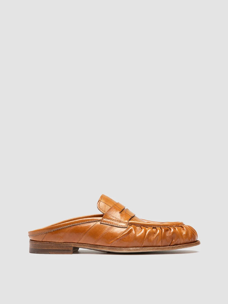 SOLITUDE 112 - Orange Leather Mule Sandals