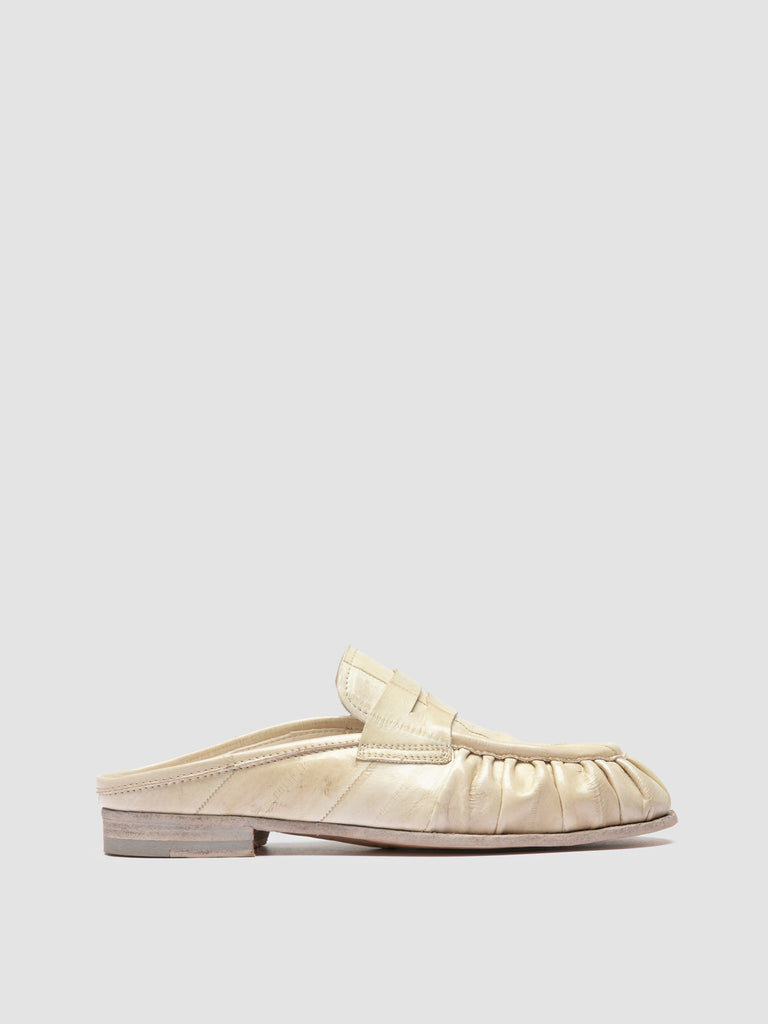 SOLITUDE 112 - White Leather Mule Sandals