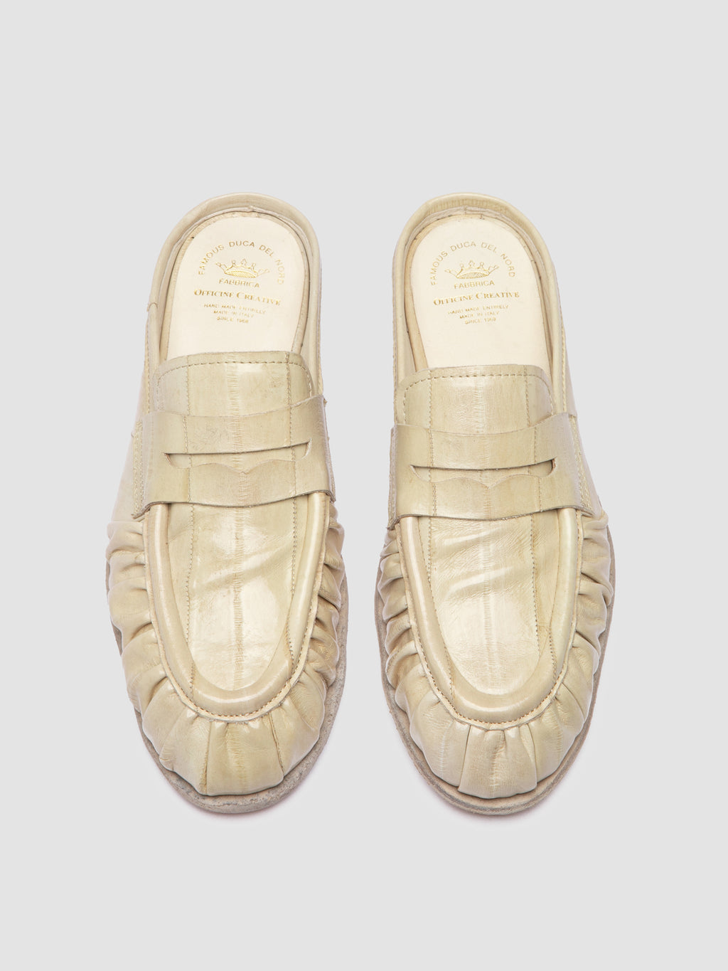 SOLITUDE 112 - White Leather Mule Sandals - image 2,side view