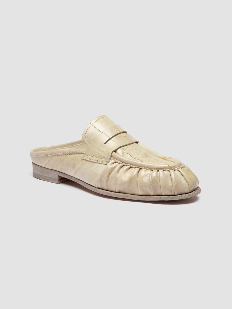 SOLITUDE 112 - White Leather Mule Sandals