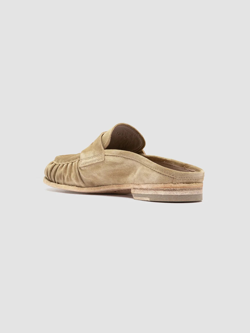 SOLITUDE 112 - Beige Suede Mule Sandals - image 4,side view