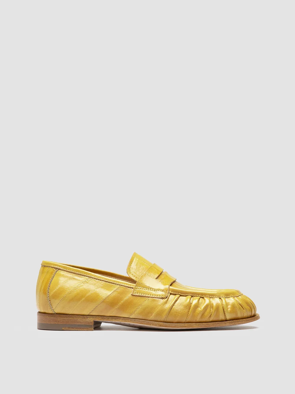 SOLITUDE 113 - Yellow Leather Penny Loafers - image 1,side view