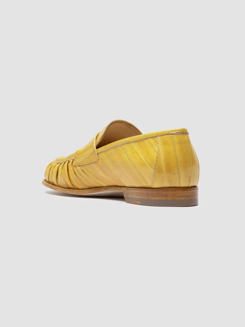 SOLITUDE 113 - Yellow Leather Penny Loafers - image 4,side view