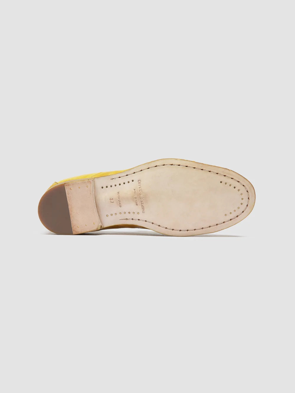 SOLITUDE 113 - Yellow Leather Penny Loafers - image 5,side view