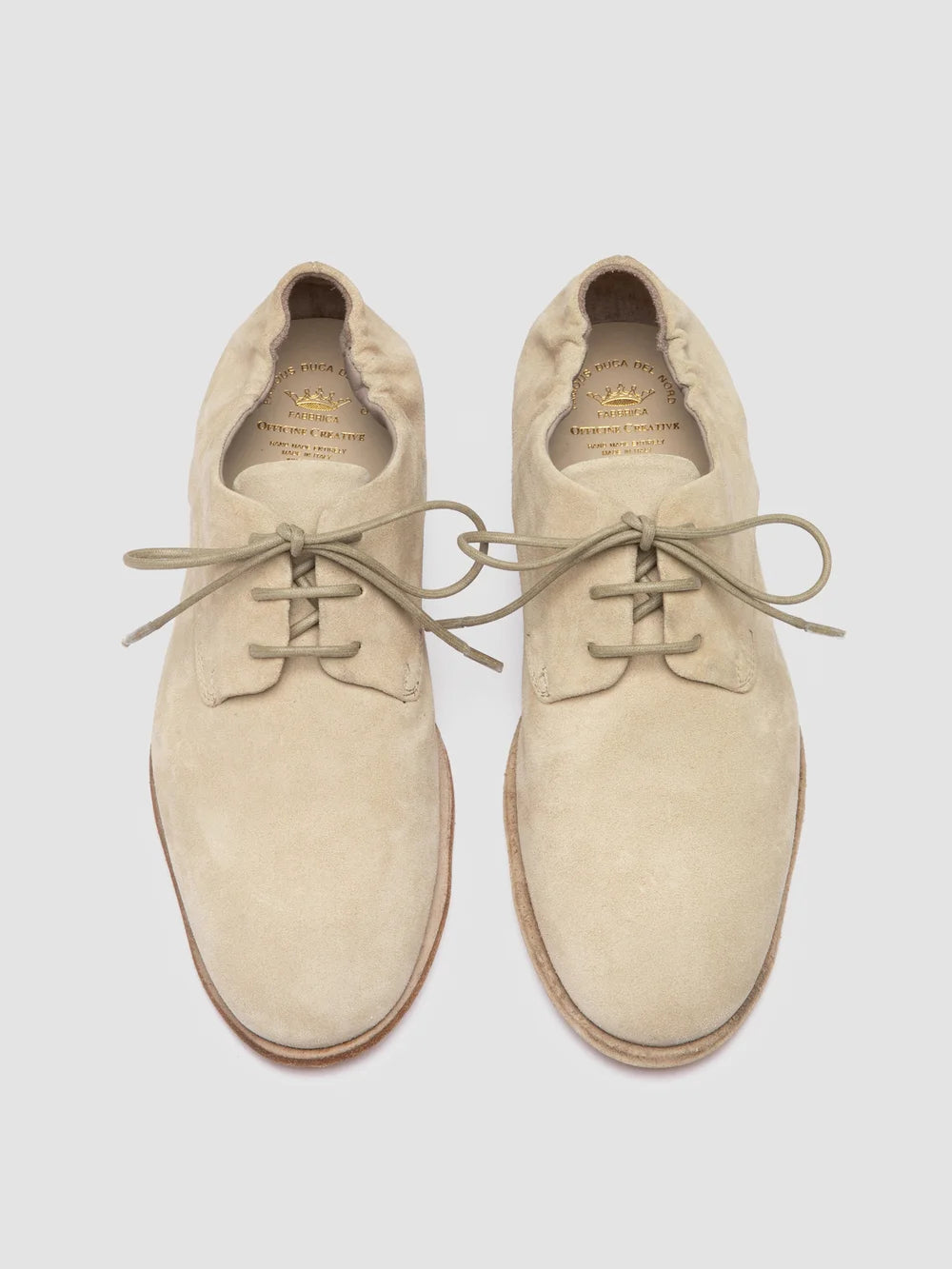 SOLITUDE 114 - Beige Suede Derby Shoes - image 2,side view