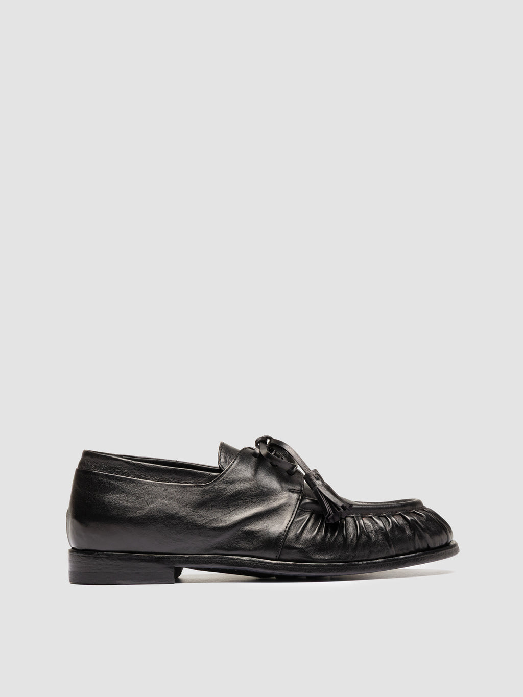 SOLITUDE 116_W - Black Leather Derby Shoes - image 1,side view