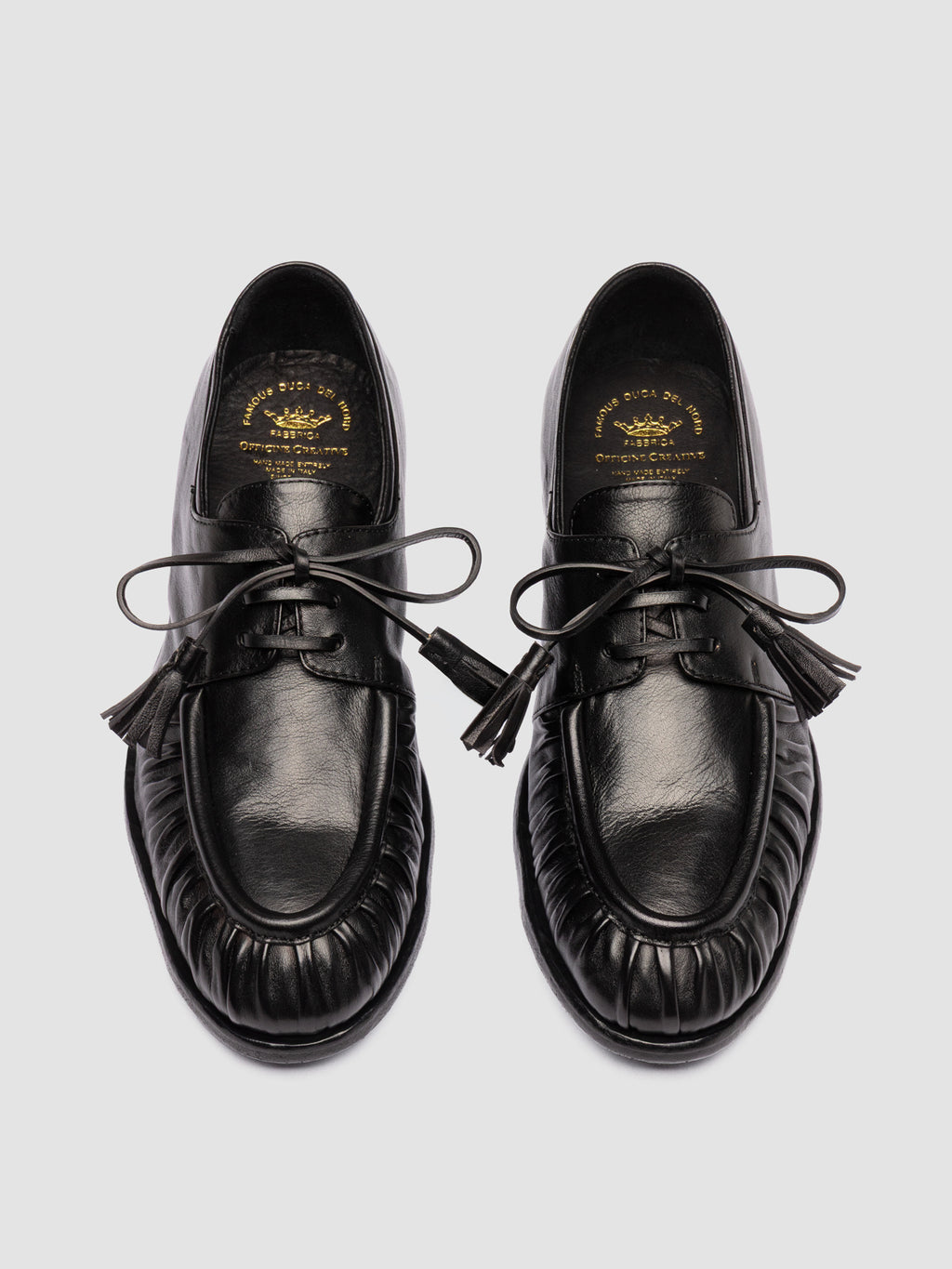 SOLITUDE 116_W - Black Leather Derby Shoes - image 2,side view