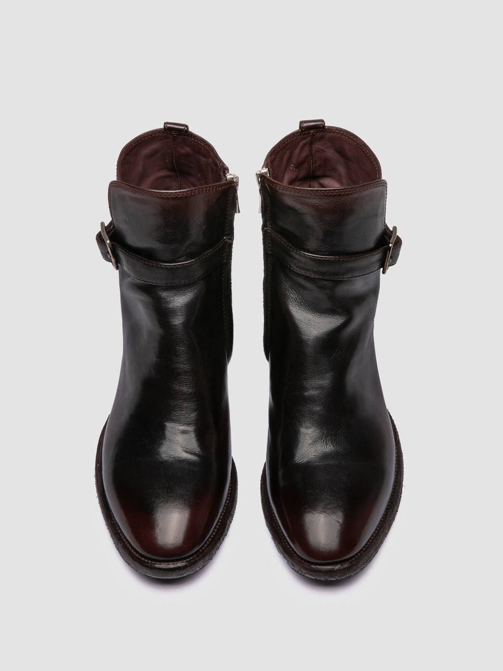 SONEGAL DD 002 - Brown Leather Zip Boots - image 2,side view