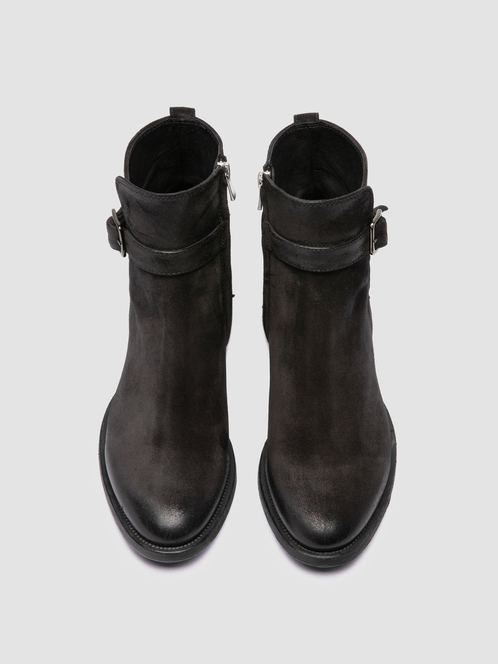 SONEGAL DD 002 - Black Suede Zip Boots - image 2,side view