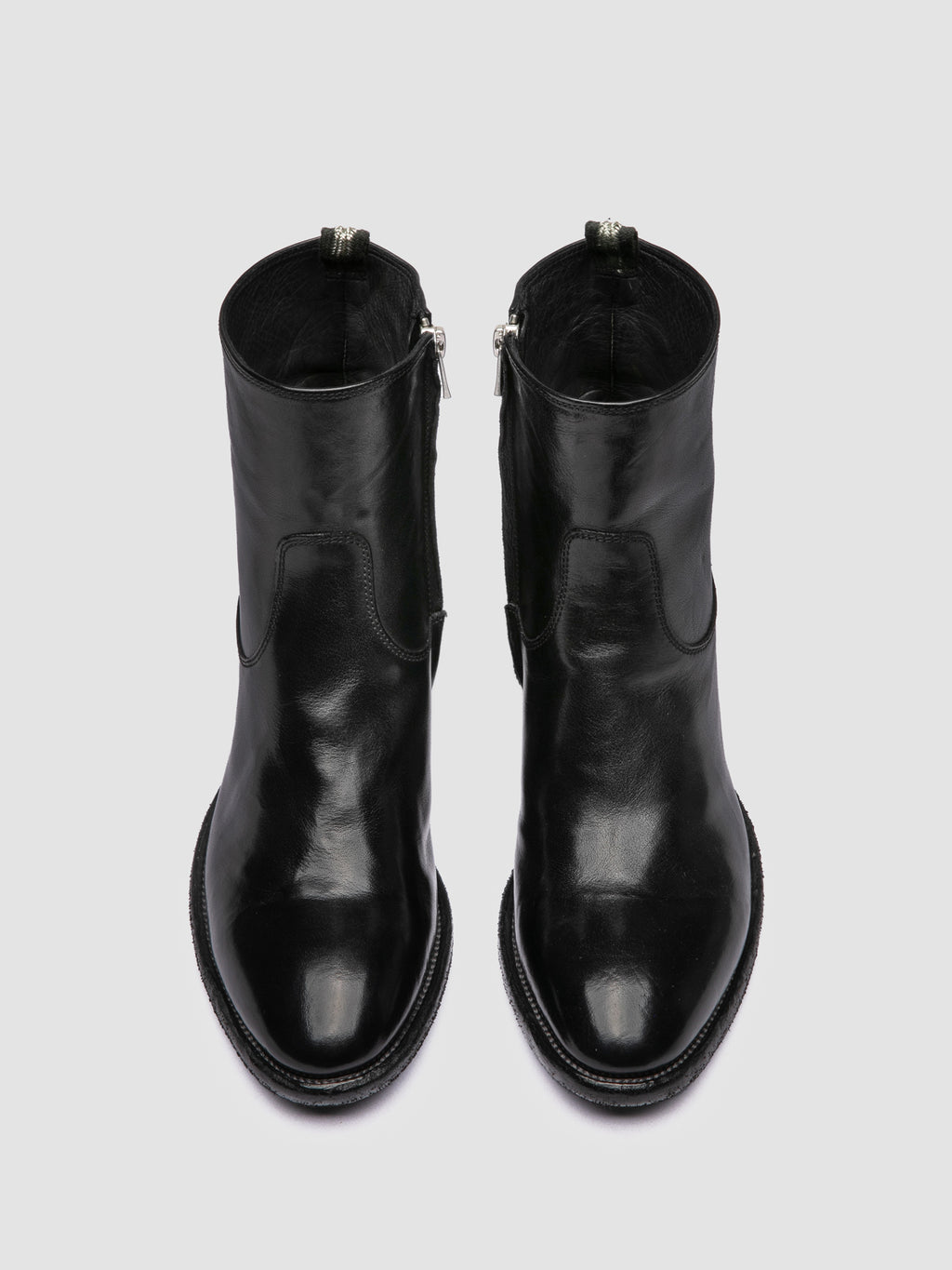 SONEGAL DD 003 - Black Leather Zip Boots - image 2,side view