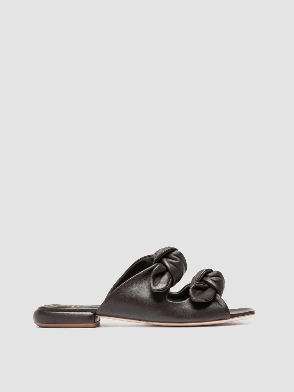 SUKI 006 - Dark Brown Leather Slide Sandals - image 1,side view