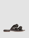 SUKI 006 - Dark Brown Leather Slide Sandals - thumb image 1,side view