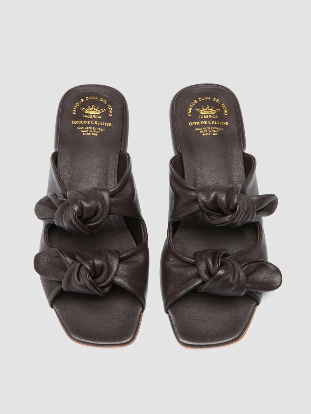 SUKI 006 - Dark Brown Leather Slide Sandals - image 2,side view