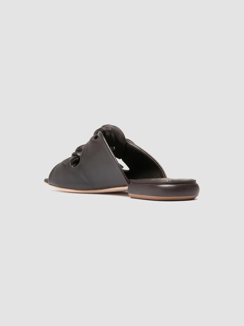 SUKI 006 - Dark Brown Leather Slide Sandals - image 4,side view