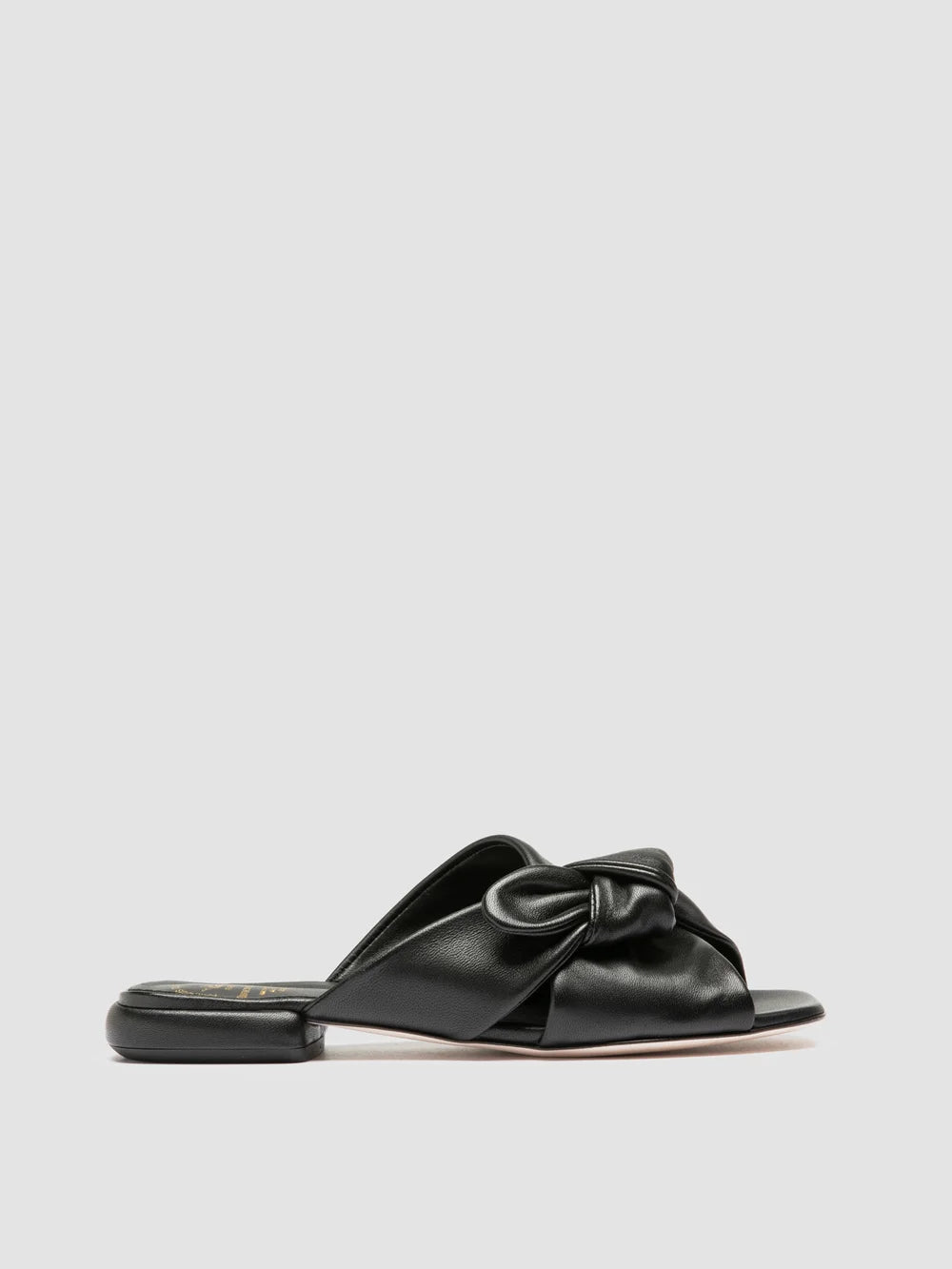 SUKI 007 - Black Leather Slide Sandals - image 1,side view