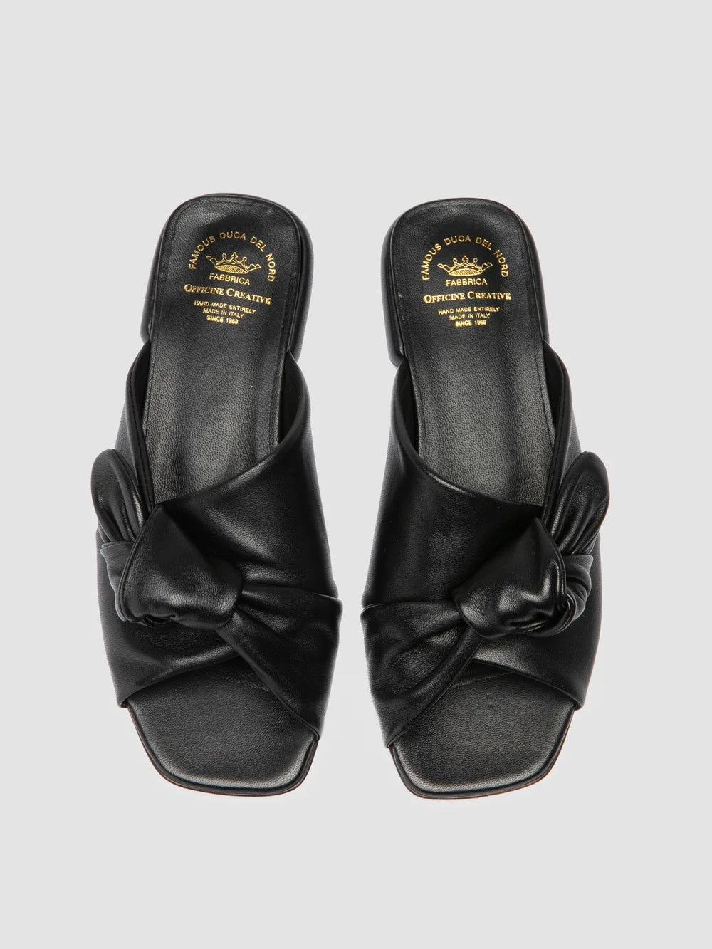 SUKI 007 - Black Leather Slide Sandals - image 2,side view