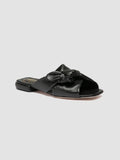 SUKI 007 - Black Leather Slide Sandals - thumb image 3,side view