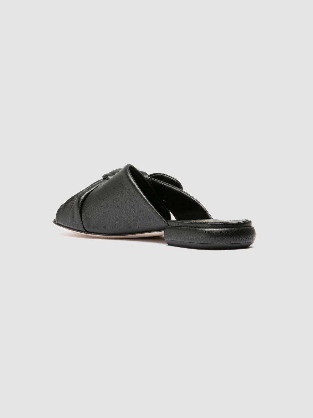 SUKI 007 - Black Leather Slide Sandals - image 4,side view