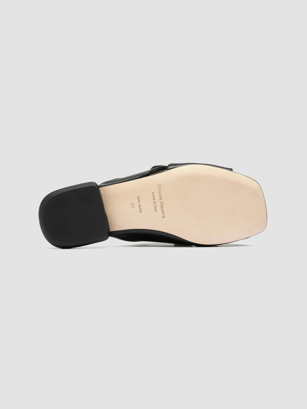 SUKI 007 - Black Leather Slide Sandals - image 5,side view