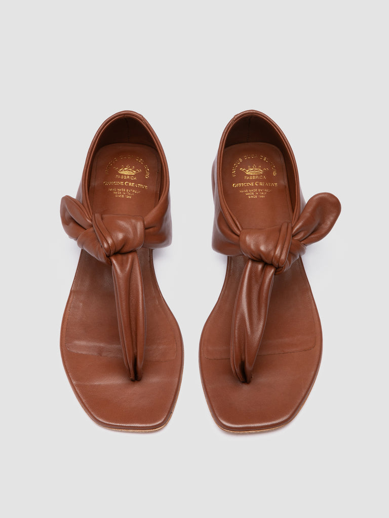 SUKI 008 - Brown Leather Thong Sandals