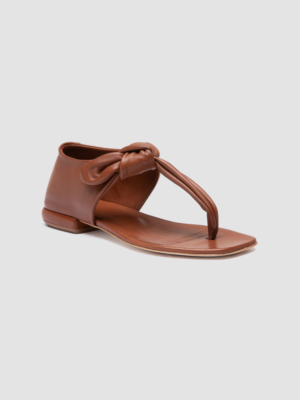 SUKI 008 - Brown Leather Thong Sandals - image 3,side view
