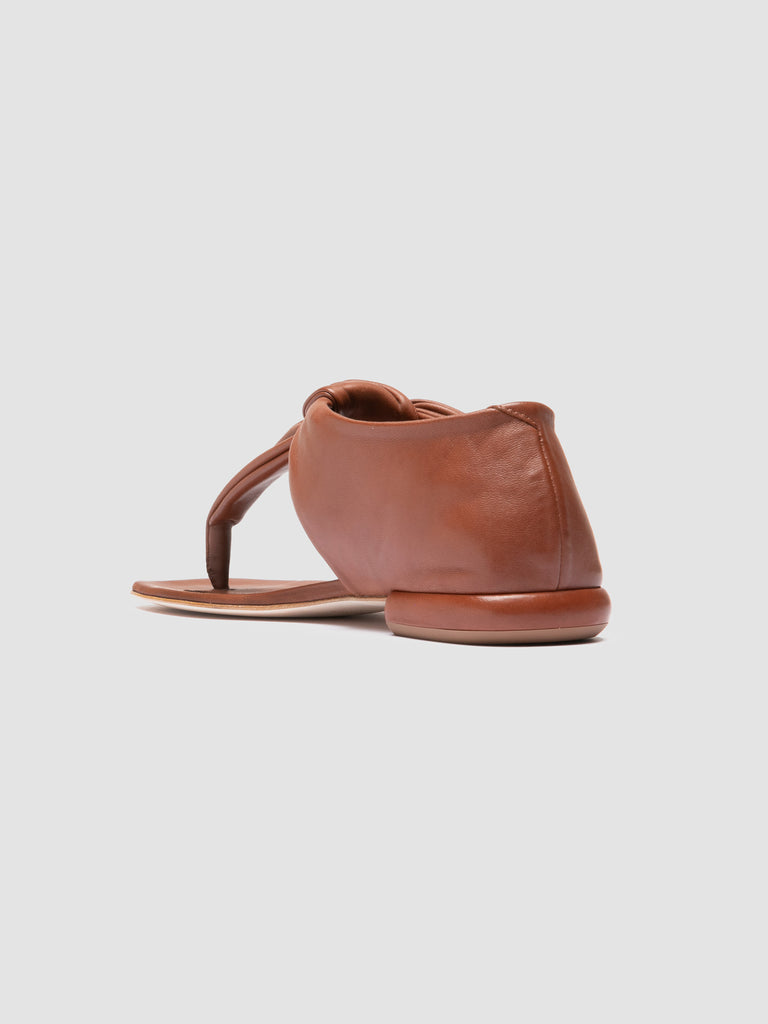 SUKI 008 - Brown Leather Thong Sandals