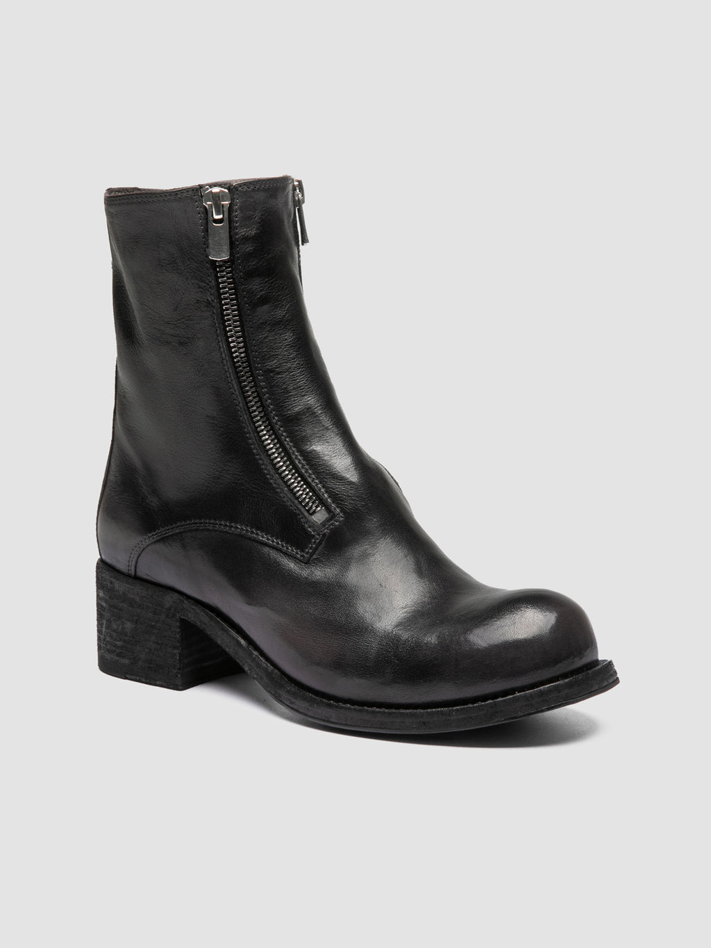 THUBBLE 105 - Black Leather Zip Boots - image 3,side view