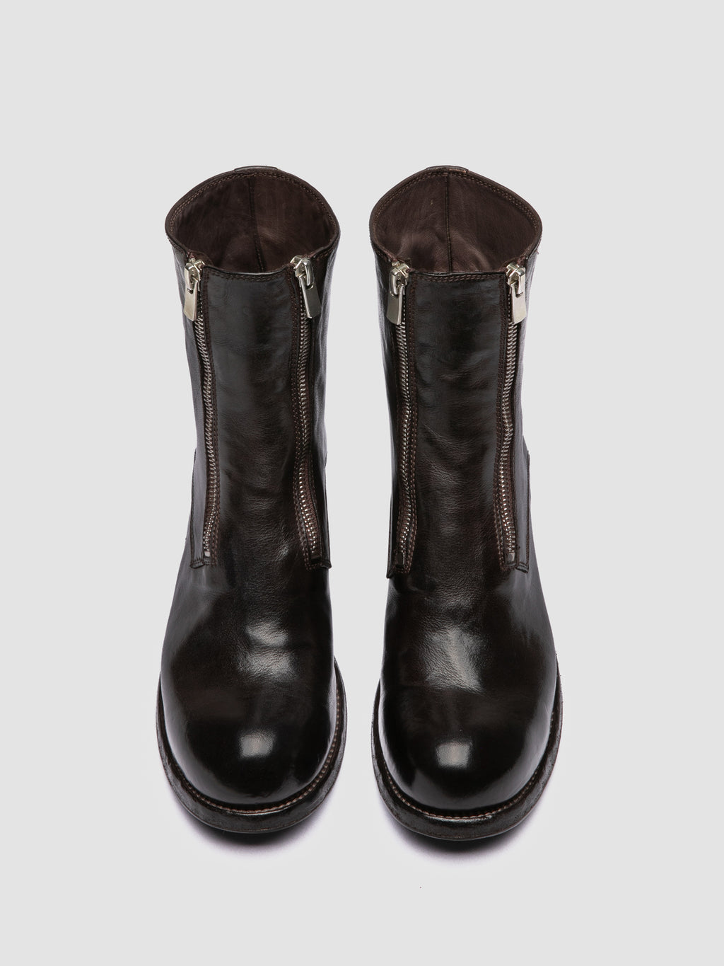 THUBBLE 105 - Brown Leather Zipped Boots - image 2,side view