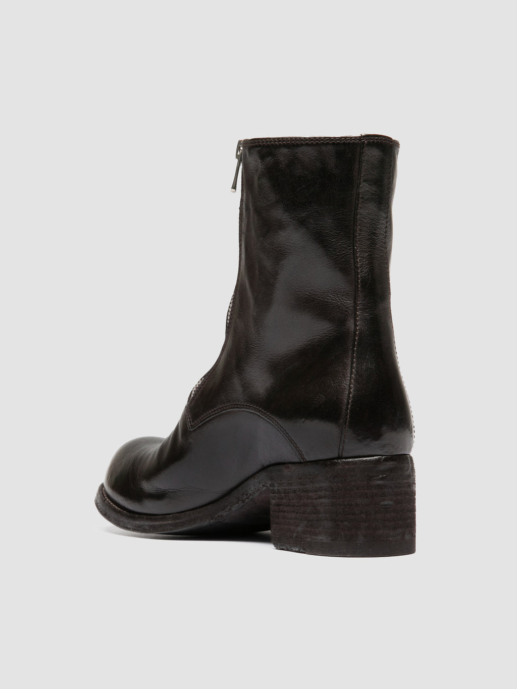 THUBBLE 105 - Brown Leather Zipped Boots - image 4,side view