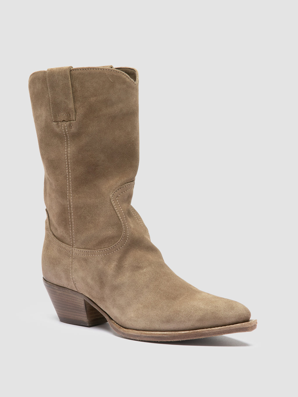 WANDA DD 110 - Taupe Suede Zip Boots - image 3,side view